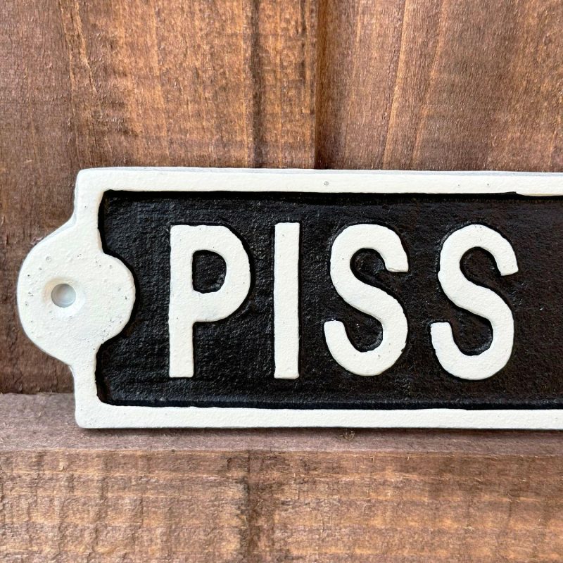 P*ss Heads Corner Sign | Darthome Wall Hangings Decor Black