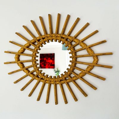 Rattan Style Eye Wall Mirror | Darthome Mirrors Decor Brown