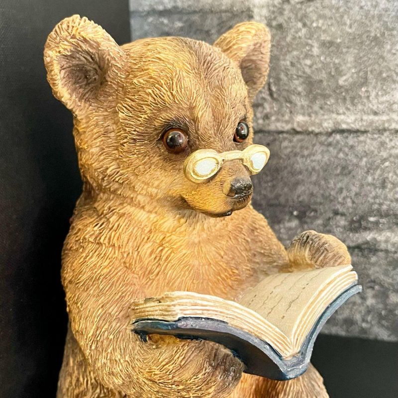 Resin Reading Fox & Bear Animal Bookends | Darthome Ornaments Bookends Darthome