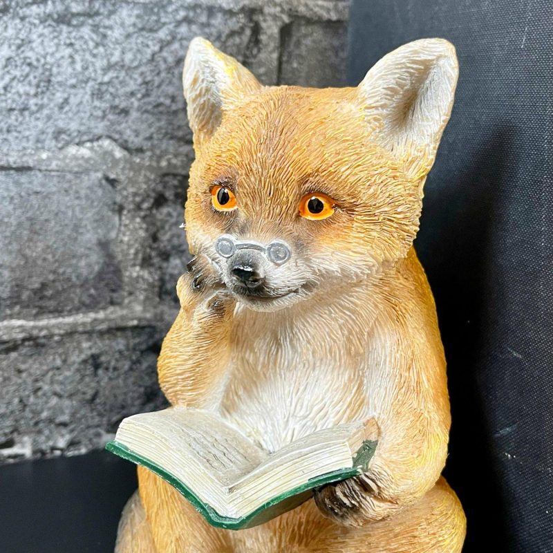 Resin Reading Fox & Bear Animal Bookends | Darthome Ornaments Bookends Darthome