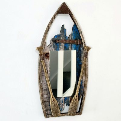 Rustic Paddle Boat Wall Mirror | Darthome Mirrors Decor Blue