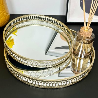 Set Of 2 Gold Mirror Trays | Darthome Accessories Accessories Accessories