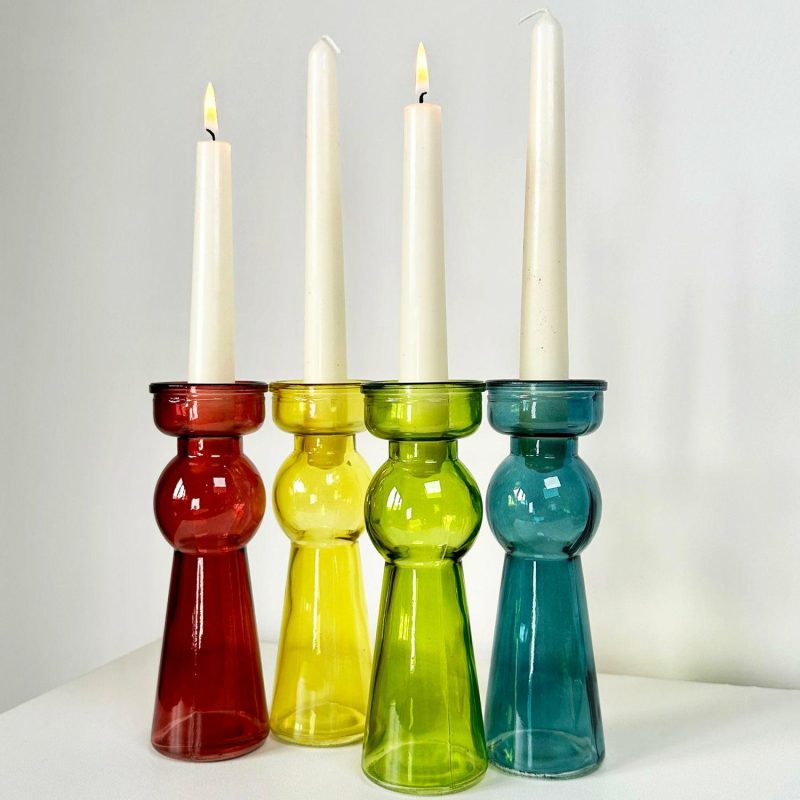 Set Of 4 Coloured Bubble Candlestick Holders | Darthome Accessories Accessories Accessories