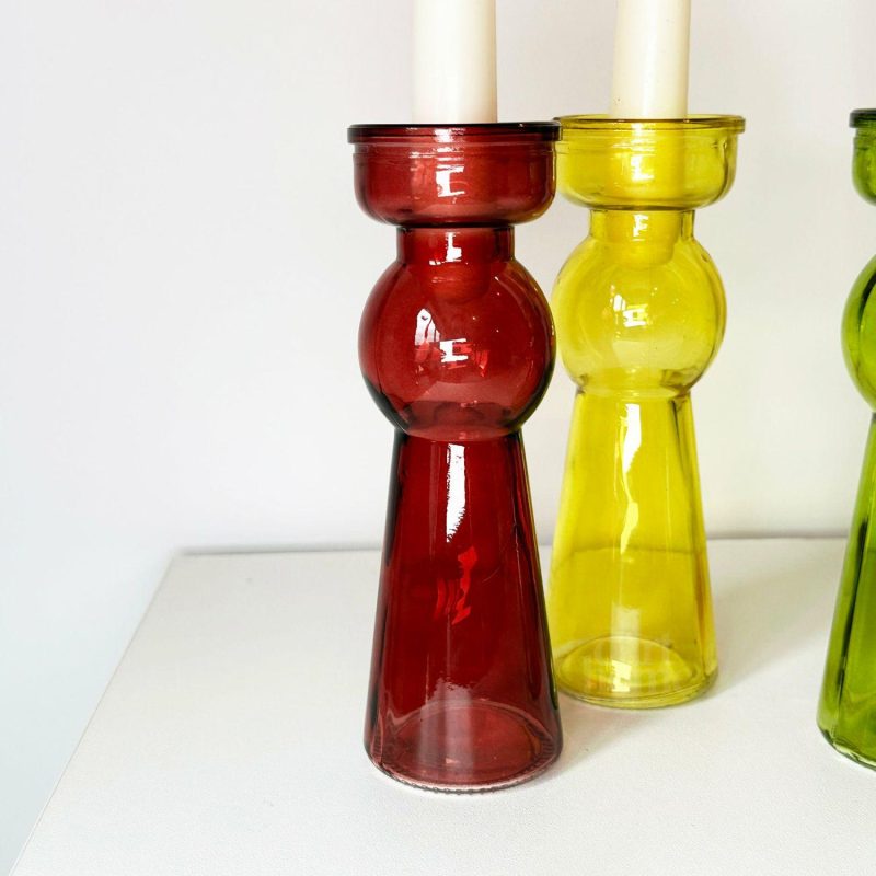 Set Of 4 Coloured Bubble Candlestick Holders | Darthome Accessories Accessories Accessories