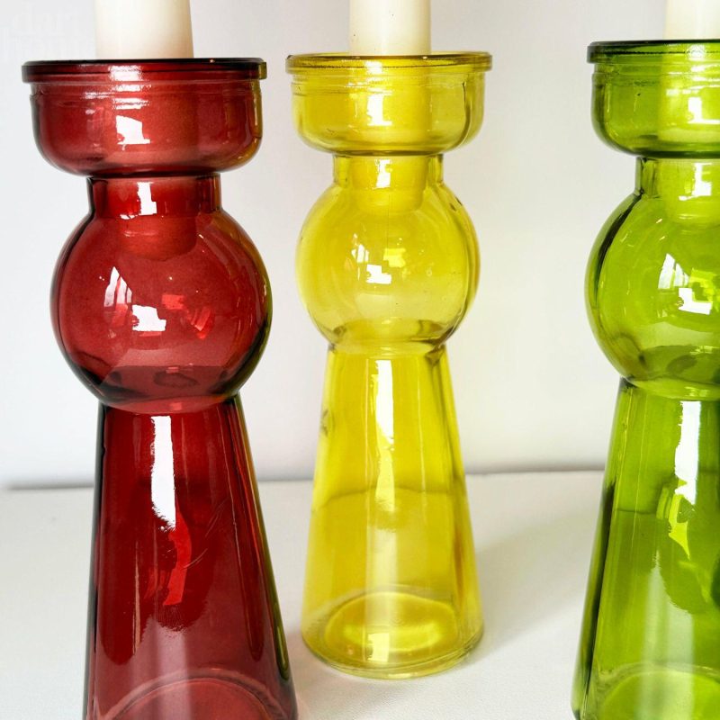 Set Of 4 Coloured Bubble Candlestick Holders | Darthome Accessories Accessories Accessories