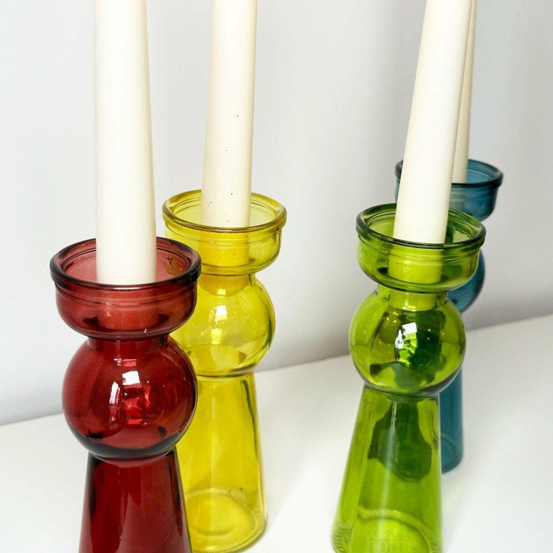 Set Of 4 Coloured Bubble Candlestick Holders | Darthome Accessories Accessories Accessories