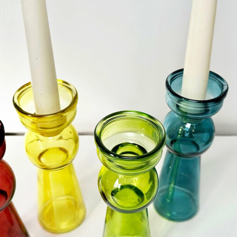 Set Of 4 Coloured Bubble Candlestick Holders | Darthome Accessories Accessories Accessories