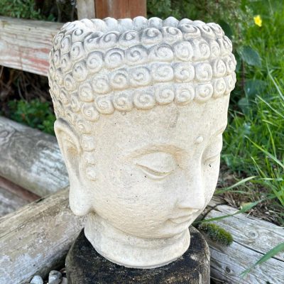 Stone Buddha Head Planter 13x23cm | Darthome Garden Decor Garden Darthome