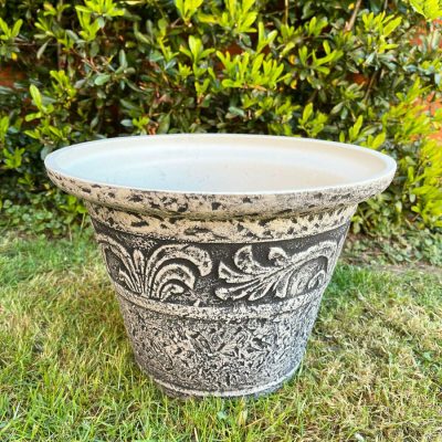 Stone Effect Plastic Round Planter | Darthome Garden Decor Garden Darthome