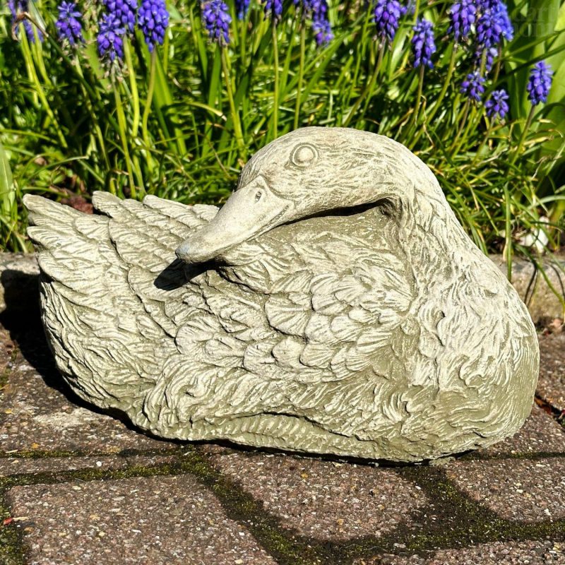 Stone Resting Duck Sculpture | Darthome Stone Sculptures & Statues Garden Darthome