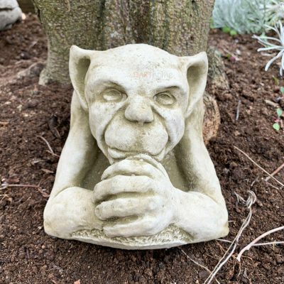 Stone Thinking & Staring Gremlin Wall Garden Statue 15cm | Darthome Stone Sculptures & Statues Garden Darthome