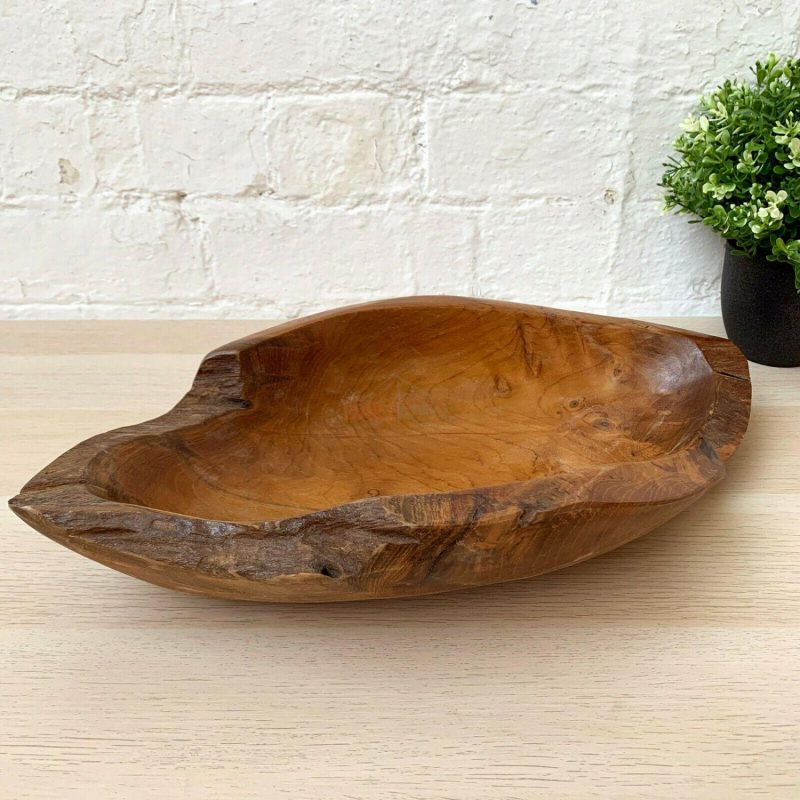 Teak Root Wood Long Bowl 35cm | Darthome Accessories Accessories Accessories