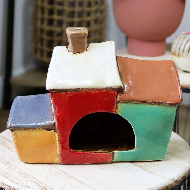 Three Colourful Terraced Houses Candle Holder | Darthome Accessories Accessories Accessories