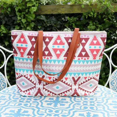 Triangle Aztec Canvas Beach Bag | Darthome Garden Accessories Garden Blue