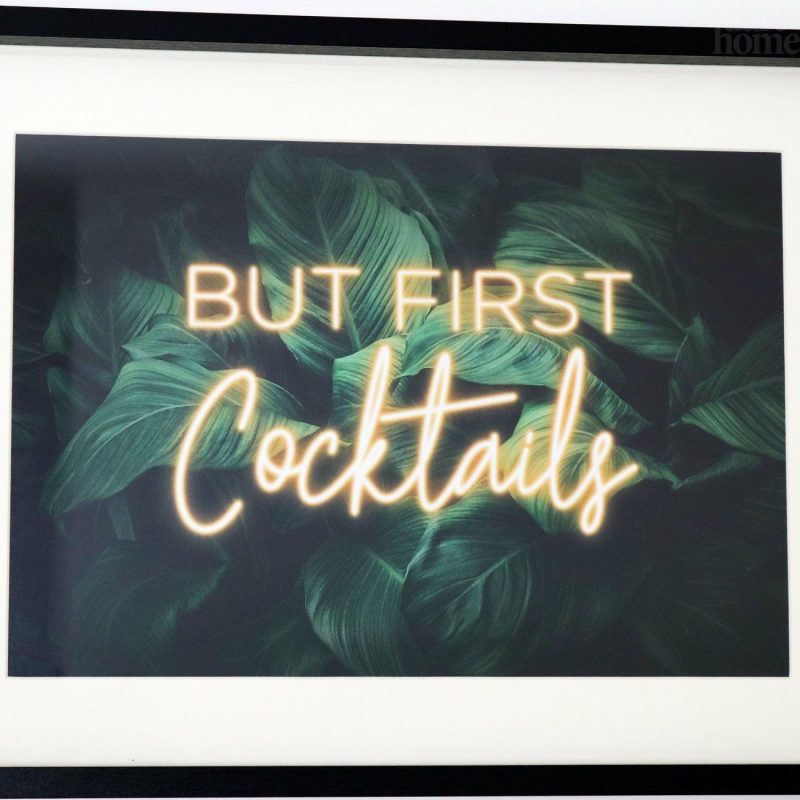 Tropical But First Cocktails Neon Wall Art | Darthome Wall Hangings Decor Black