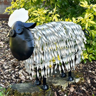 White Metal Garden Sheep Statue Large | Darthome Garden Decor Garden Black