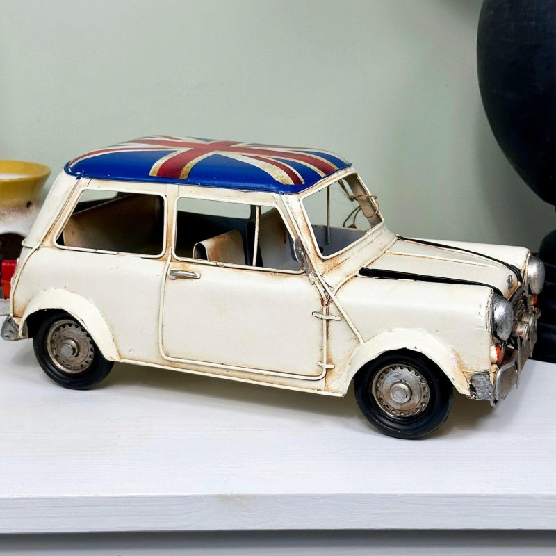 White Union Jack Rally Car Ornament | Darthome Ornaments Decor Darthome