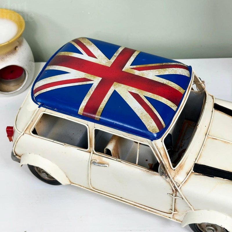 White Union Jack Rally Car Ornament | Darthome Ornaments Decor Darthome