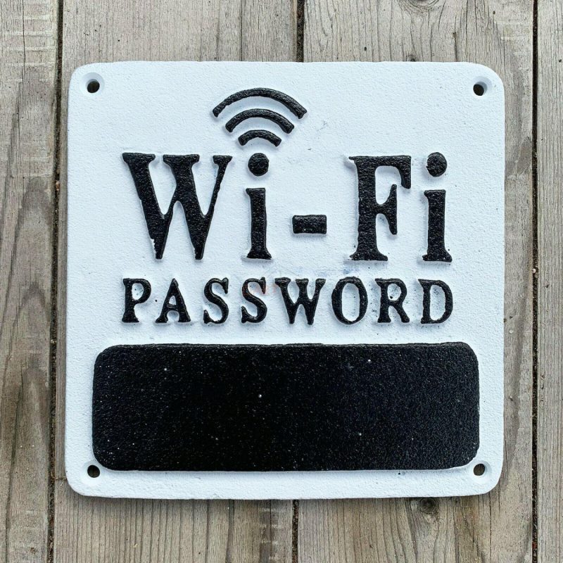 WiFi Password Cast Iron Wall Sign | Darthome Wall Hangings Decor Darthome