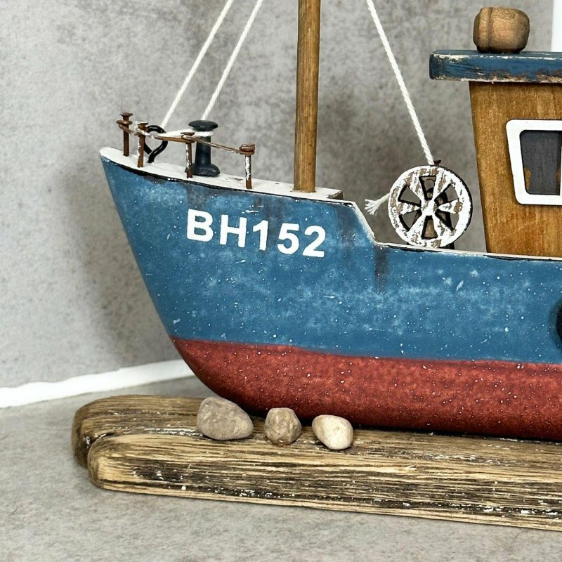 Wooden Trawler Ornament | Darthome Ornaments Decor Blue