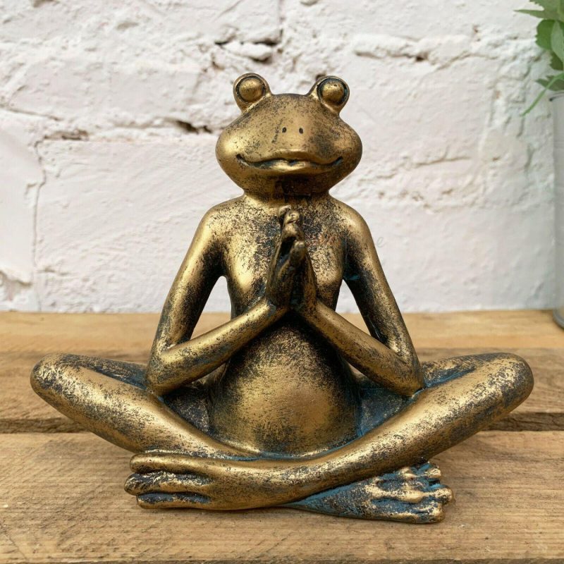 Gold Yoga Frog Ornament 15cm | Darthome Ornaments Animals Darthome