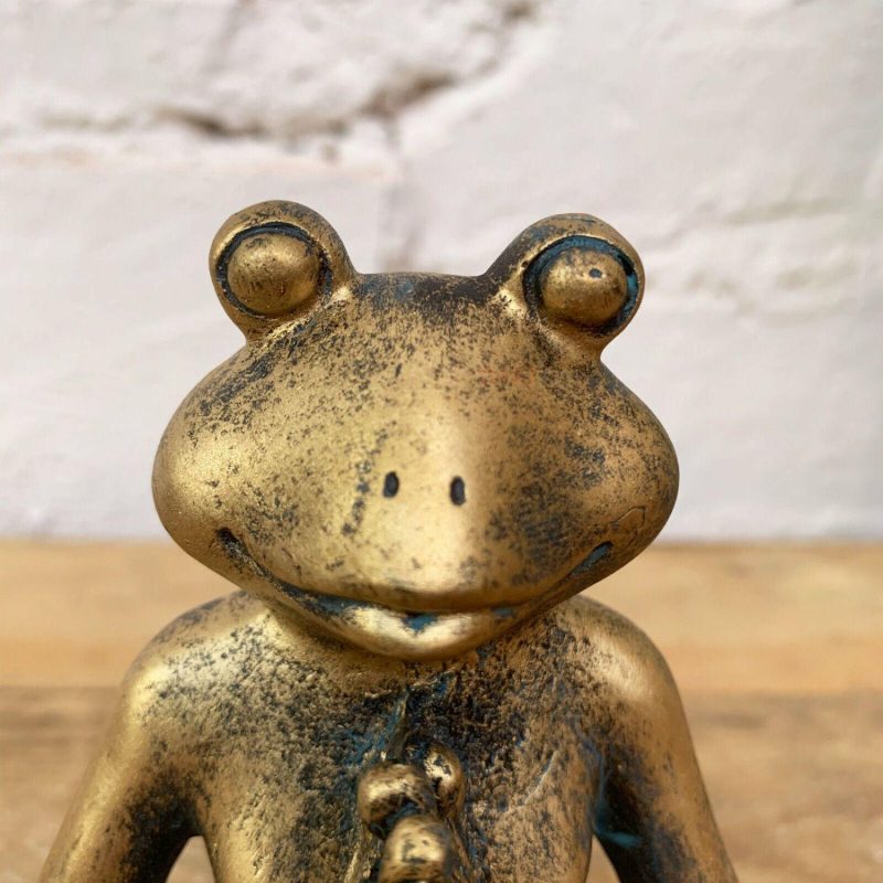 Gold Yoga Frog Ornament 15cm | Darthome Ornaments Animals Darthome