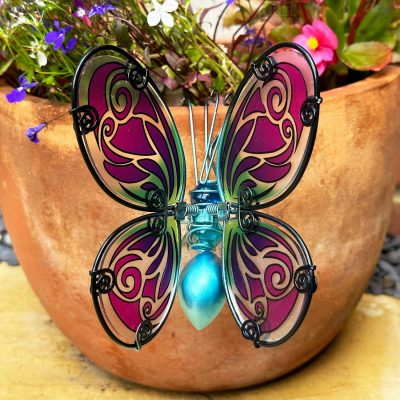 Blue Butterfly Pot Hanger | Darthome Garden Decor Garden Blue