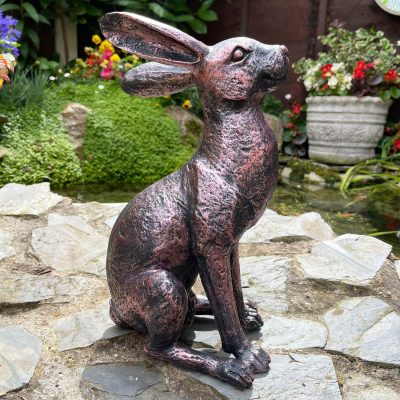 Bronze Garden Alert Hare Ornament | Darthome Ornaments Animals Darthome