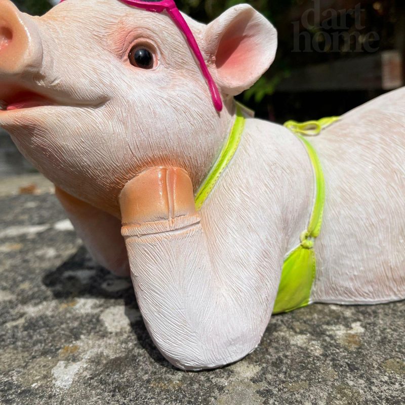 Pink Pig In Bikini Ornament | Darthome Garden Decor Decor Darthome