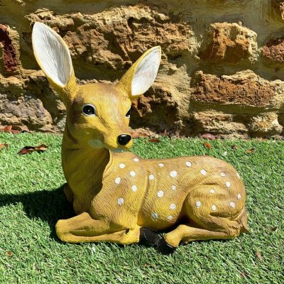 Spotted Yellow Deer Garden Sculpture | Darthome Ornaments Decor Darthome